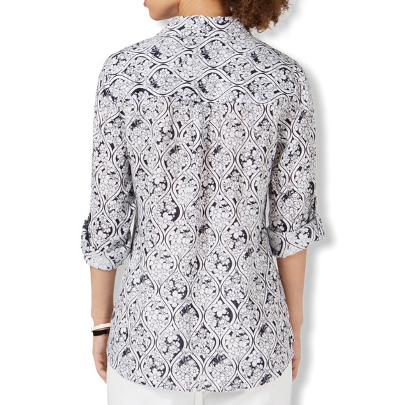 Charter Club Petite Linen Utility Shirt - Picture 2 of 4